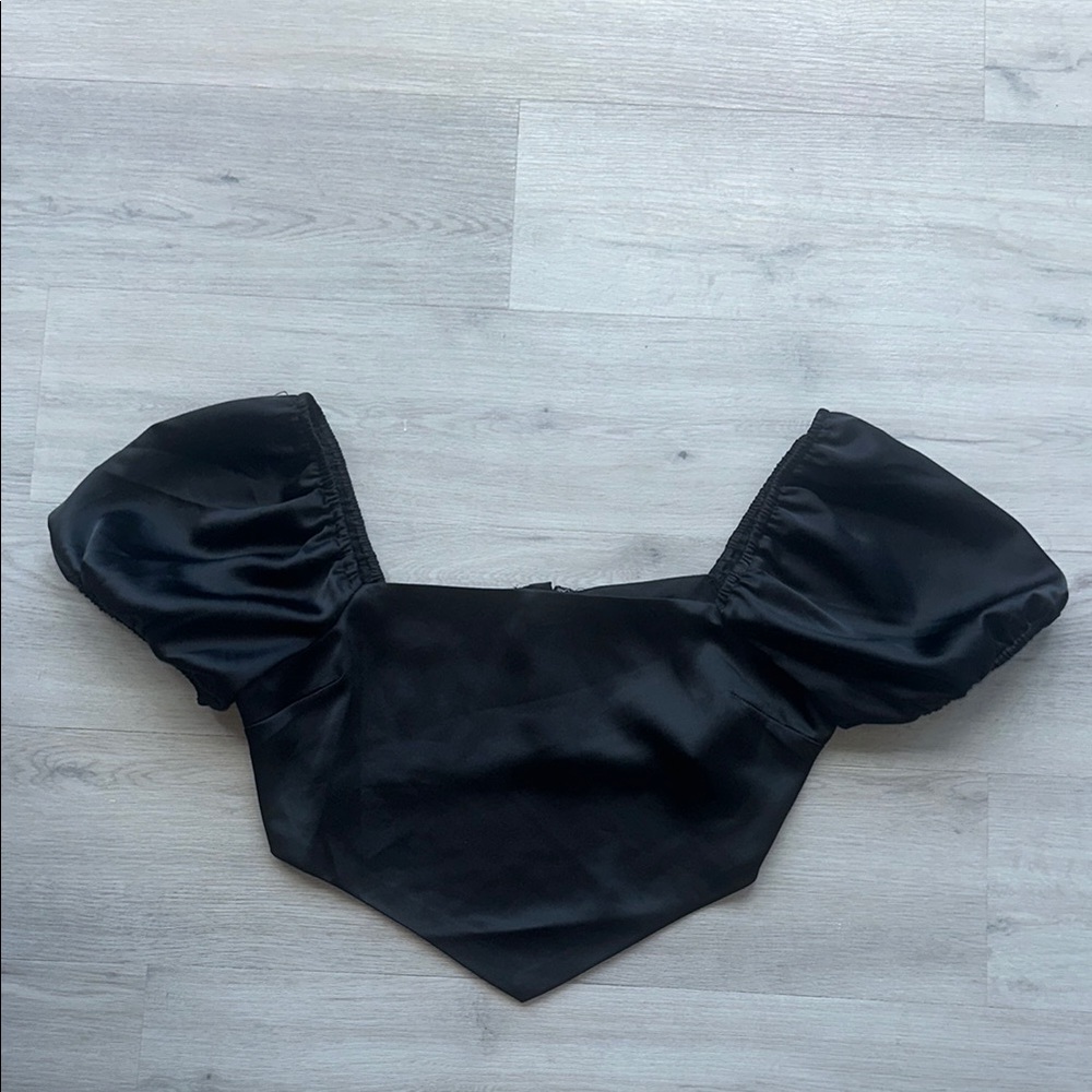 Black Puff Sleeve Top